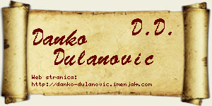 Danko Dulanović vizit kartica